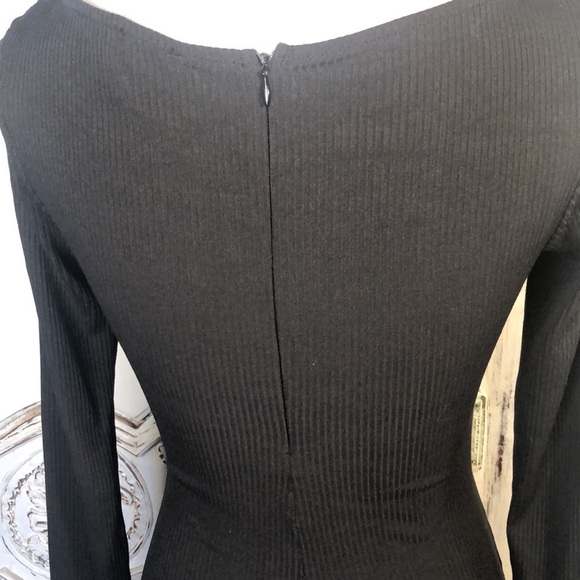 Princess Polly xx Ribbed Knit Long Sleeves Square Neck Bodycon Romper Size 4 - Picture 10 of 14